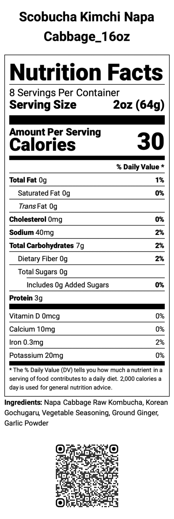 Napa Cabbage Nutrition Facts